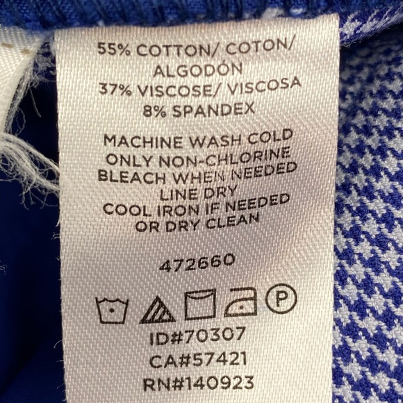 Loft size 6 Women’s Blue White Houndstooth Marisa Ankle Pants - Picture 8 of 8